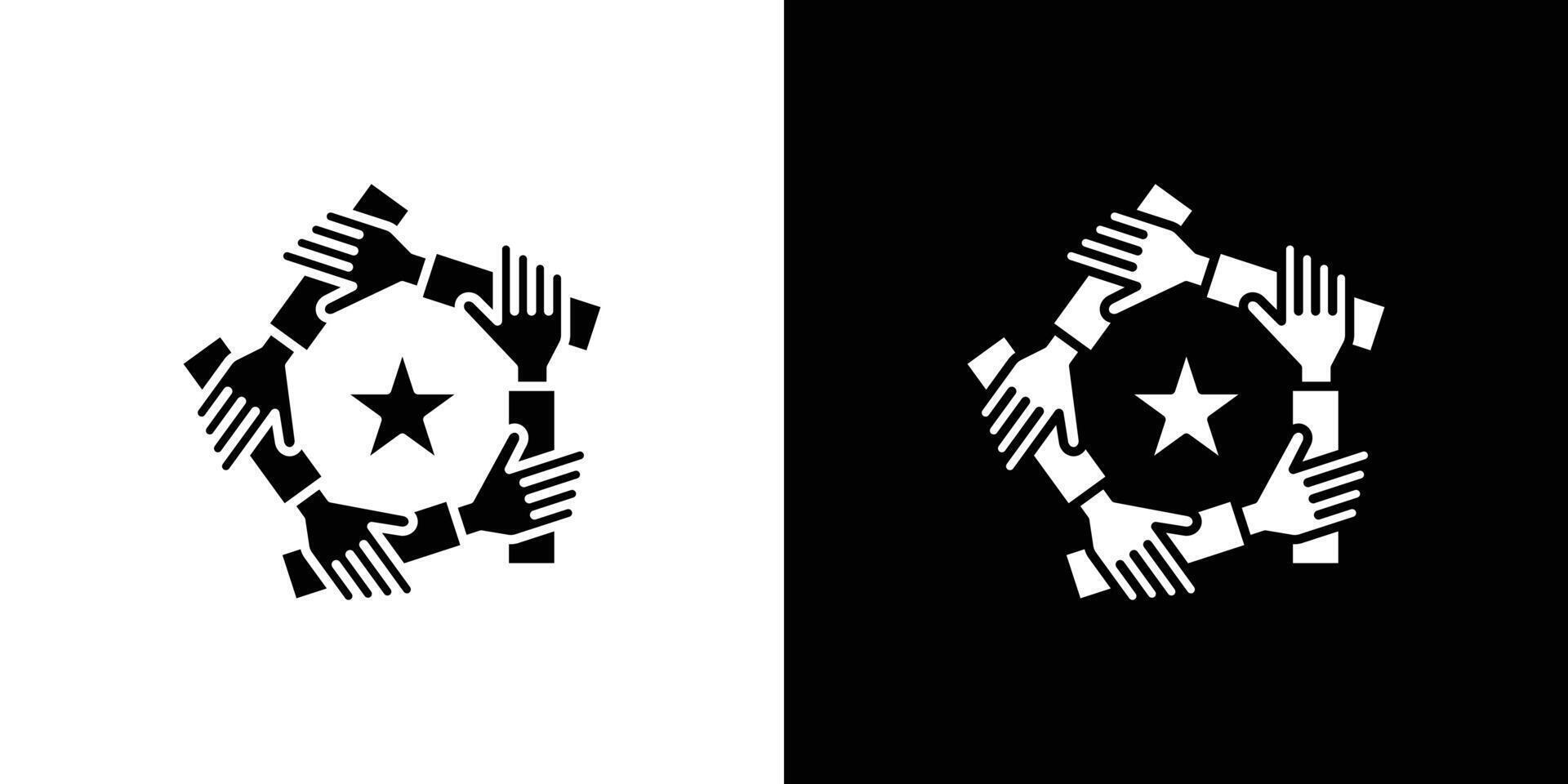 Unity and teamwork icon Outline sign symbol set vector