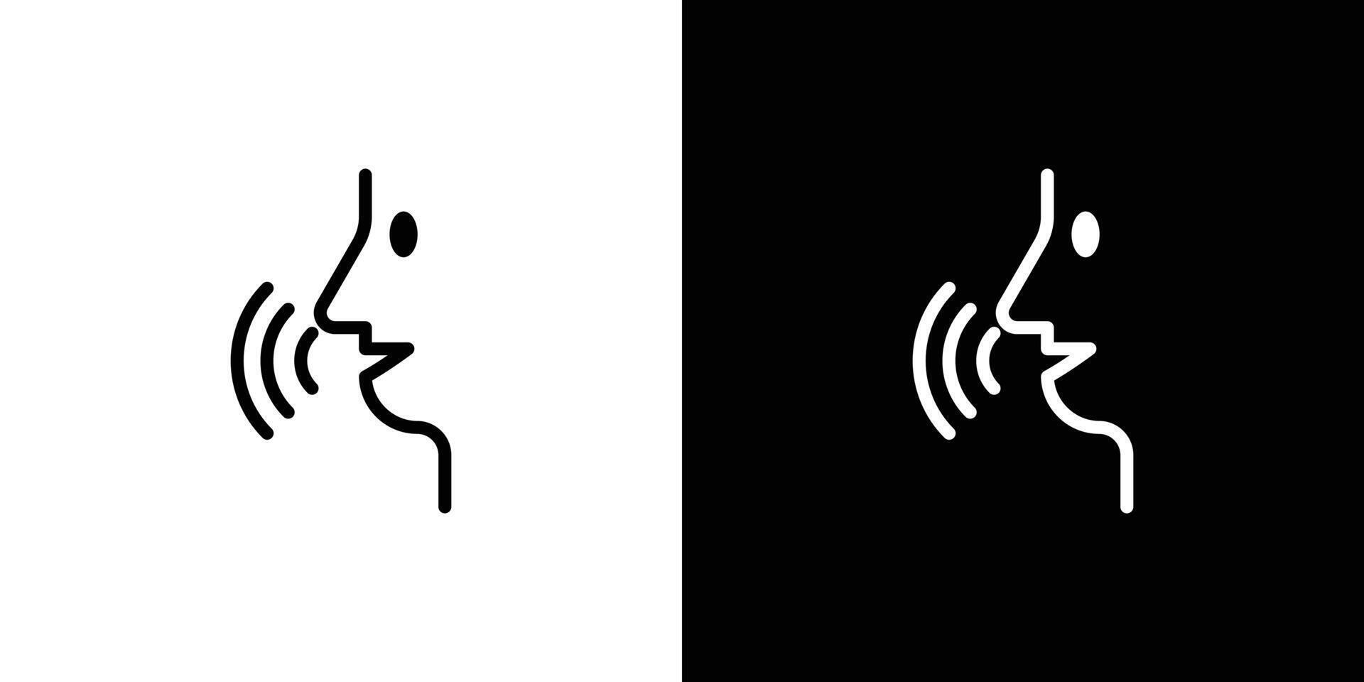 Voice recognition icon Outline sign symbol set vector