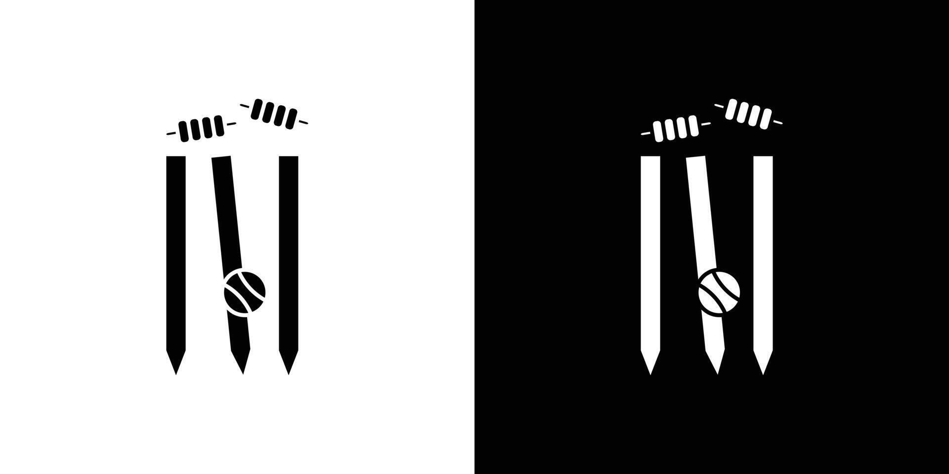 Wicket Stump icon Outline sign symbol set vector