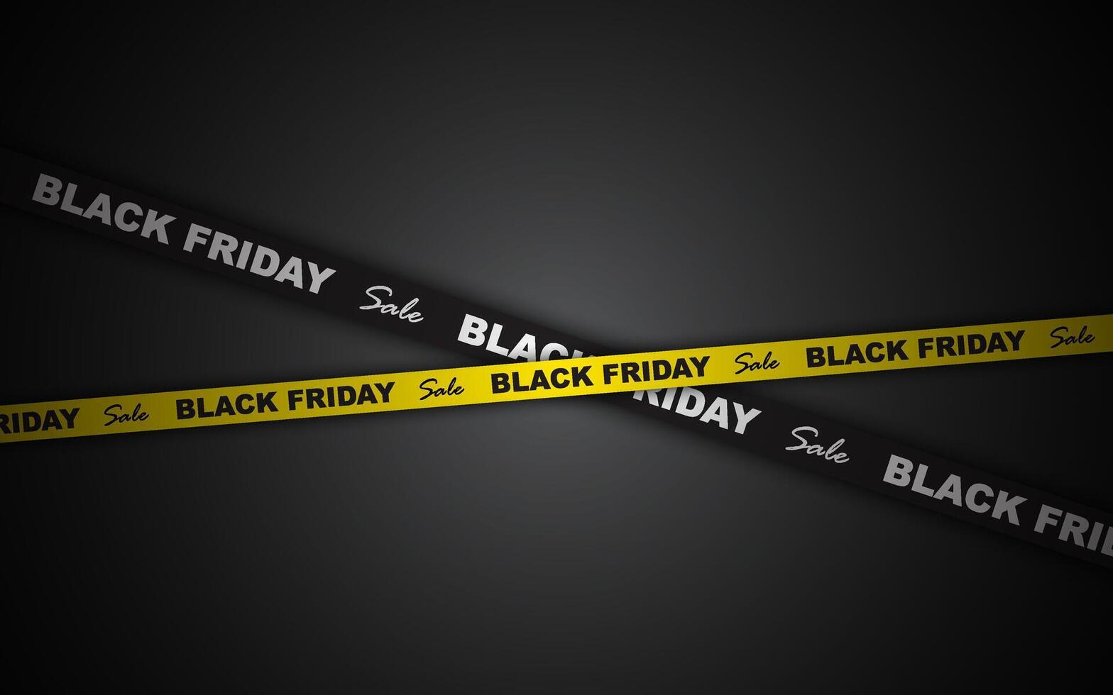 Black Friday Sale ribbon on black background. illustration. vector