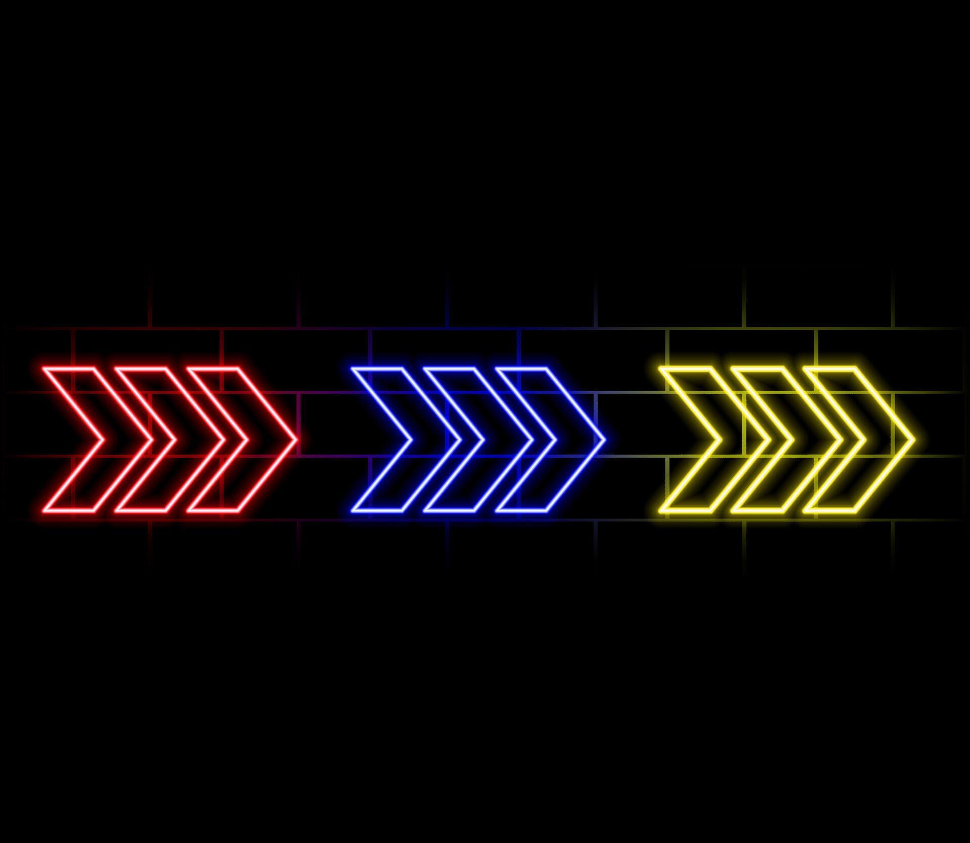 Futuristic Sci-Fi Arrow Shaped Neon Tube Vibrant Purple And Blue ...