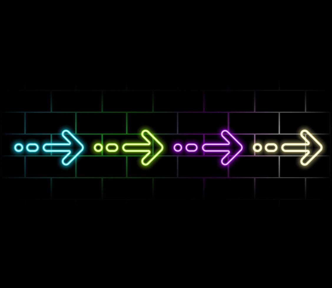 Neon arrows and shapes isolated set. Electricity curves and rounded information blue signpost with soft glow and advertising lights electric symbol of bars and casino. vector