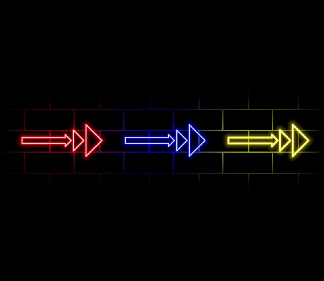 Abstract neon arrow icon animation background. Right arrow globe neon icon. Up right neon arrow. neon arrow sign. vector