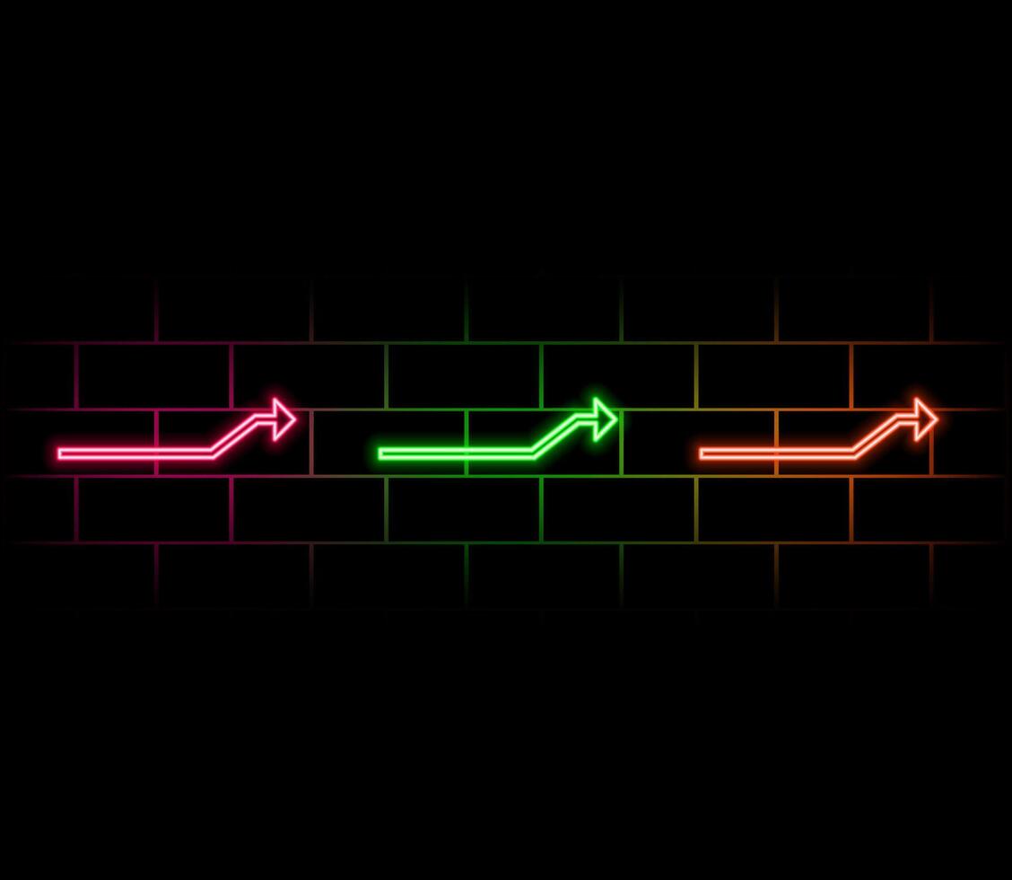 3d render, abstract minimalist geometric background. Two counter neon arrows approaching each other. Contradiction concept vector