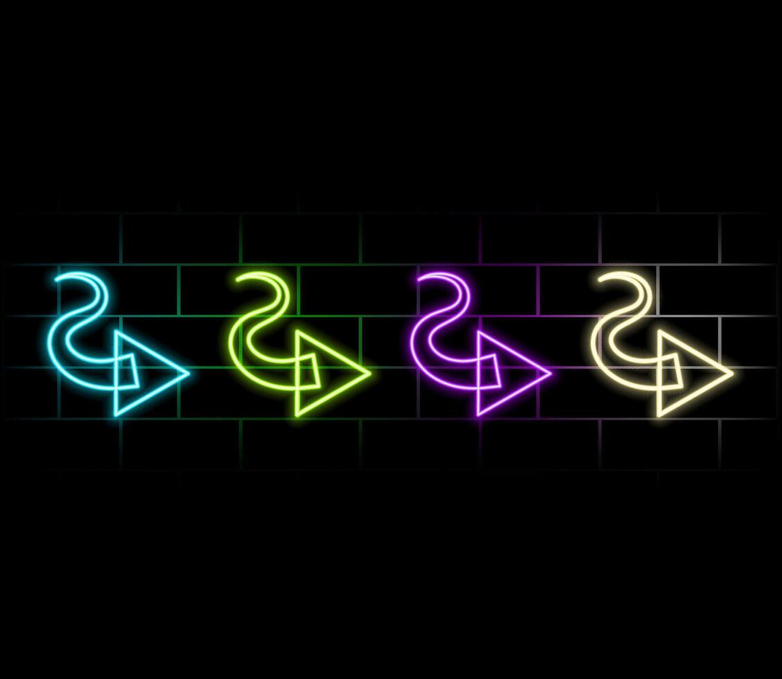 Swipe up, button for social media. Neon style arrow, button and web icon for advertising and marketing in social media application. Scroll or swipe up vector
