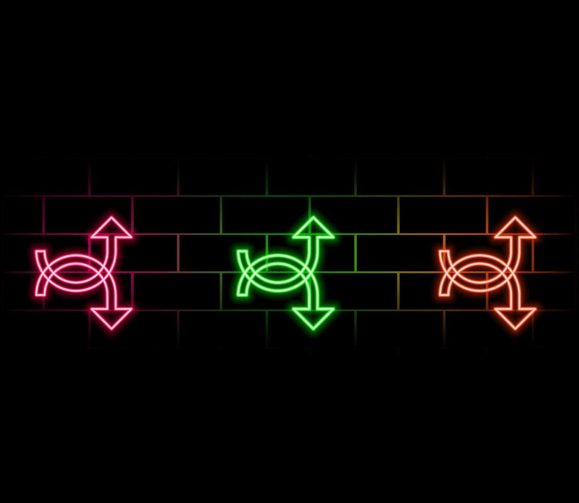 Abstract glowing neon arrow icon illustration background vector