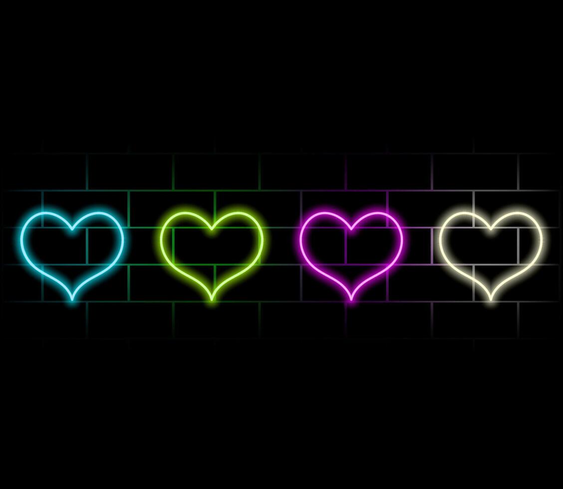 Heart Icon Neon Style vector