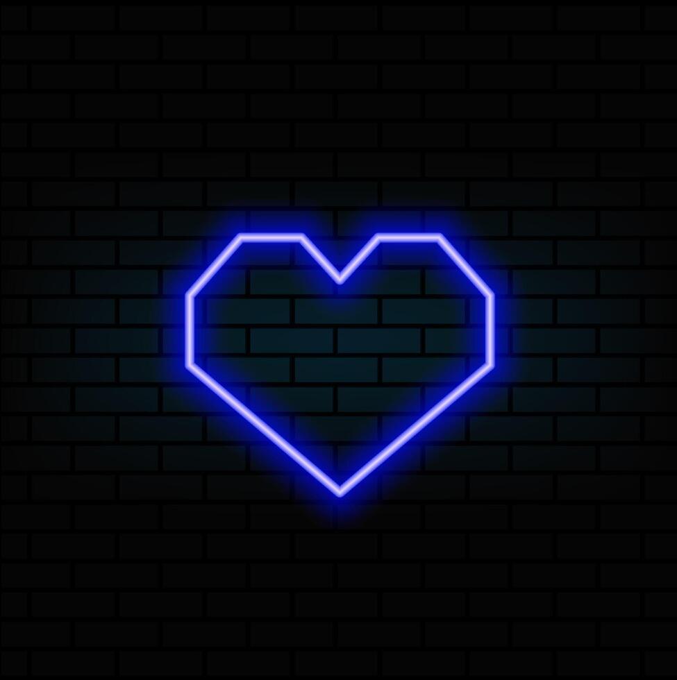 Neon heart illustration purple and pink color banner, design for card Valentine day vector
