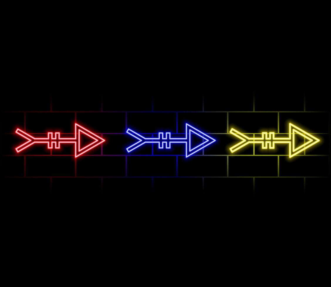 Blue red neon laser arrows technology background. Futuristic glowing graphic design vector