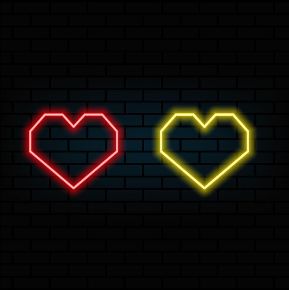 realistic isolated neon sign of Heart logo on the white background. Concept of Happy Valentine's Day. vector