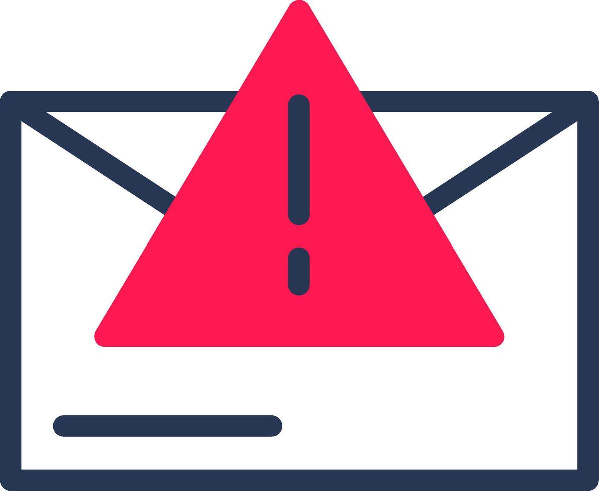 Warning Triangle Line Half Filled vector
