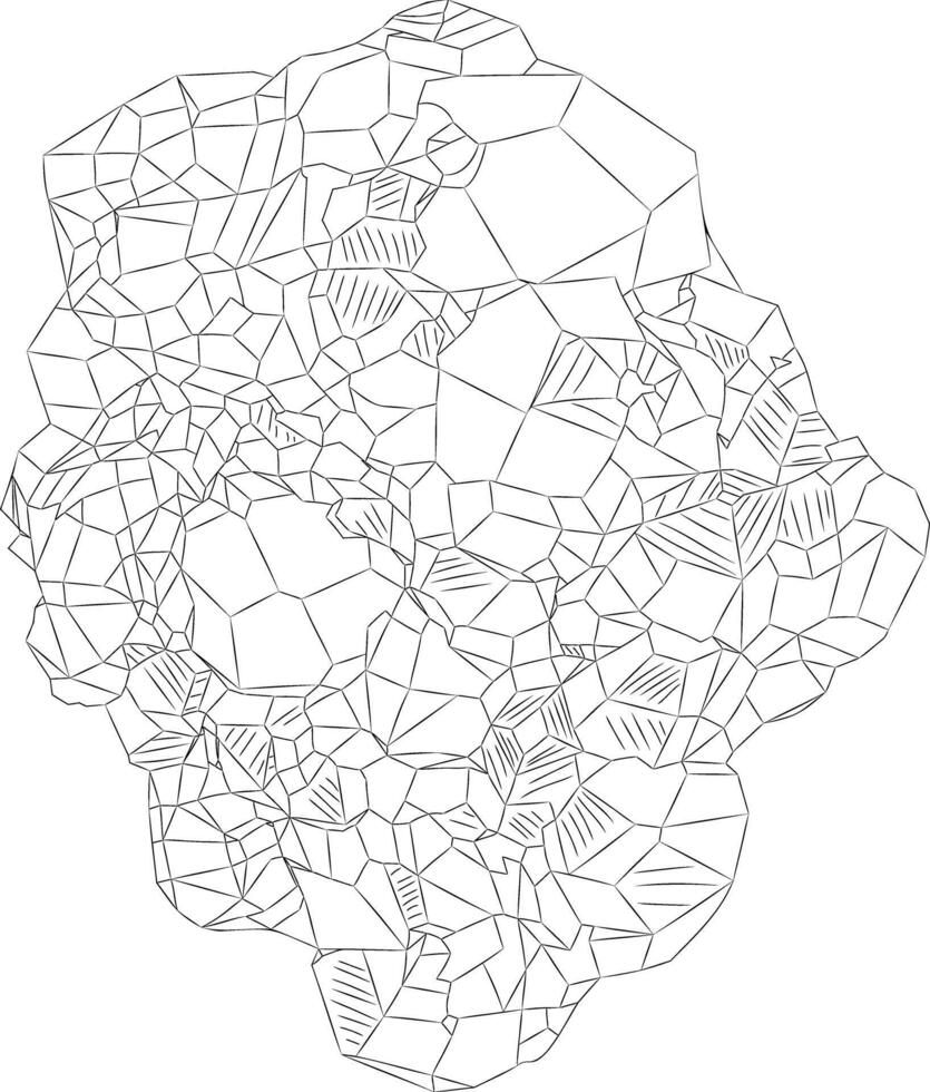 Line drawing of natural rough spessartite gemstone vector