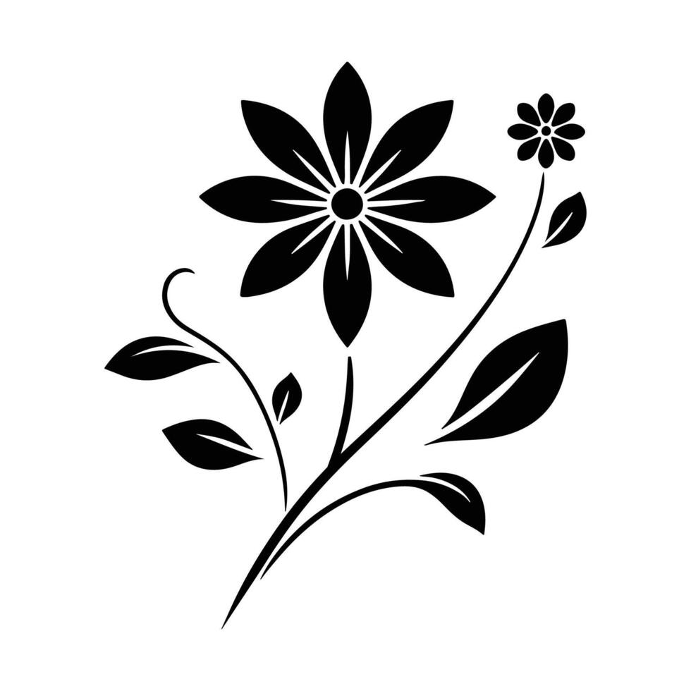 Minimalist Flower Silhouette Design for Creative Use vector
