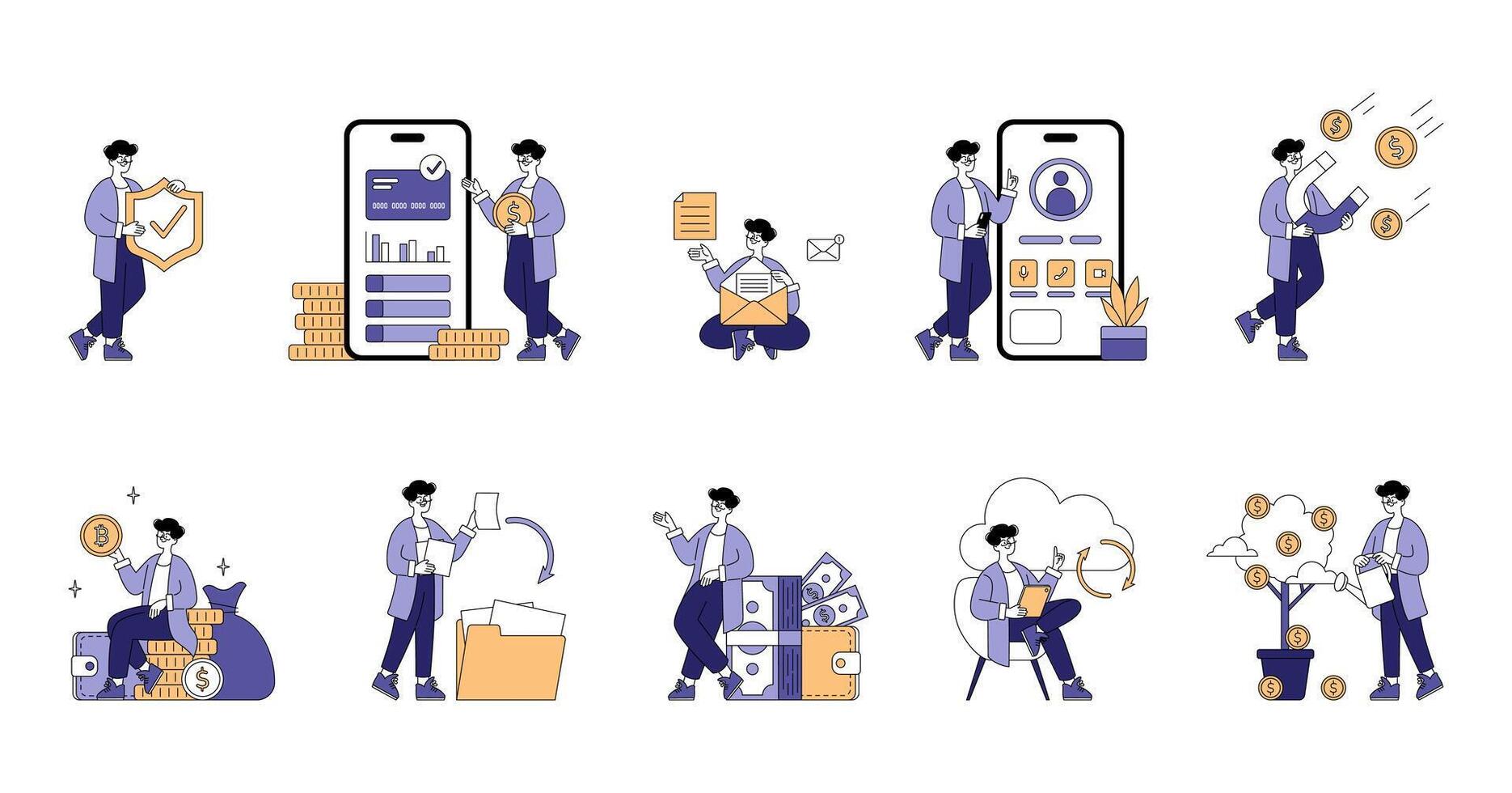 Business Man. Flat Illustration vector