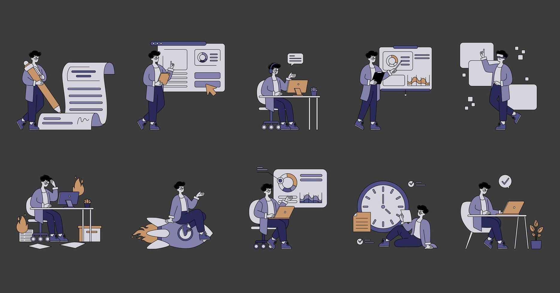 Business Man. Flat Illustration vector