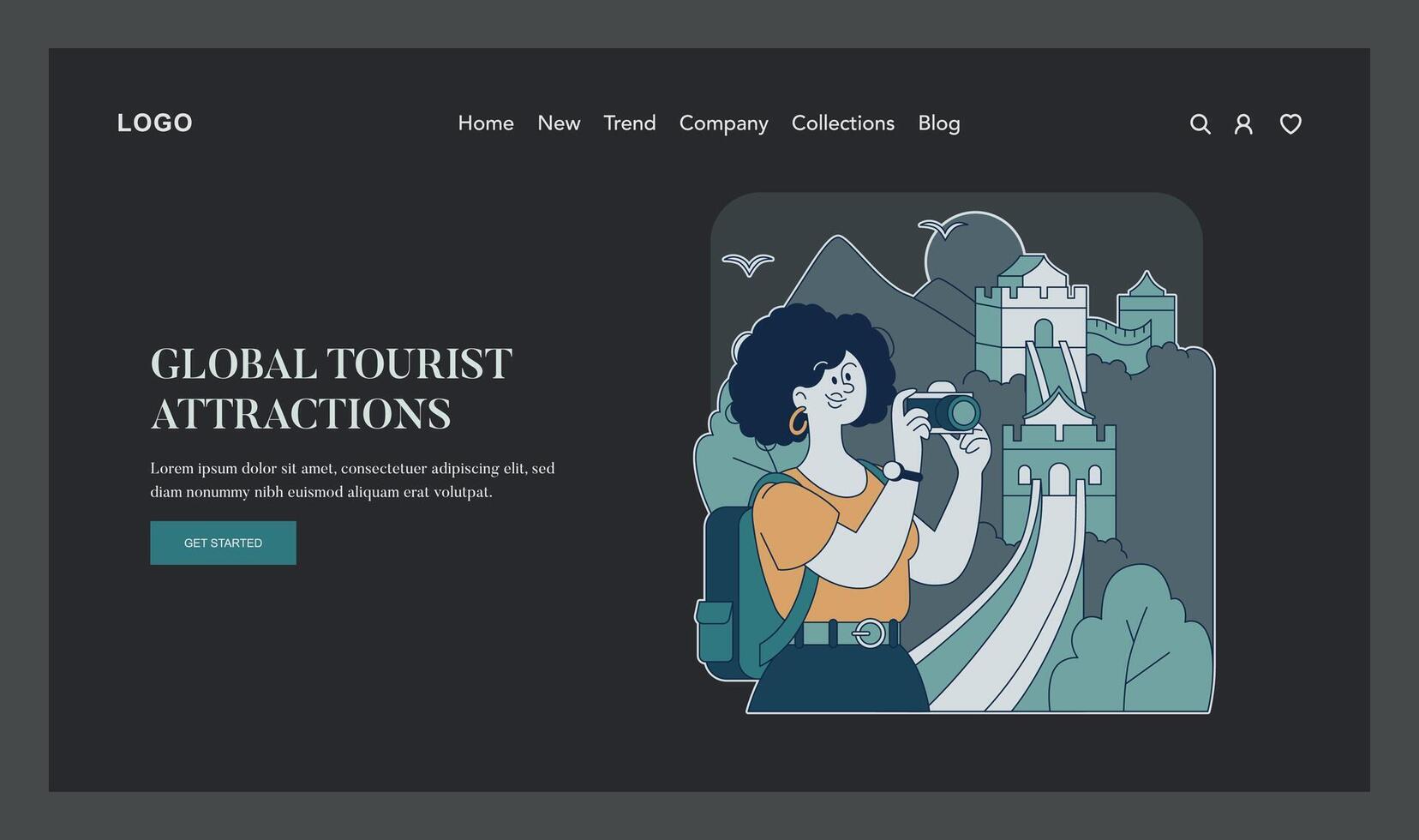 World Tourism Day. Flat Illustration vector