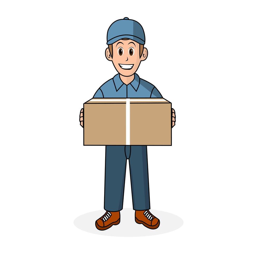 Boy Delivery Man With Hat vector