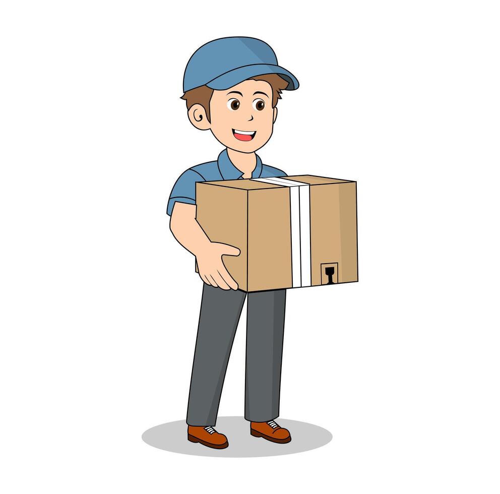 Cartoon Boy Delivery Man vector