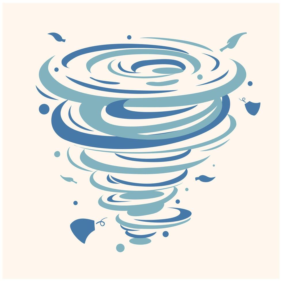 Tornado With illustration style doodle and line art vector
