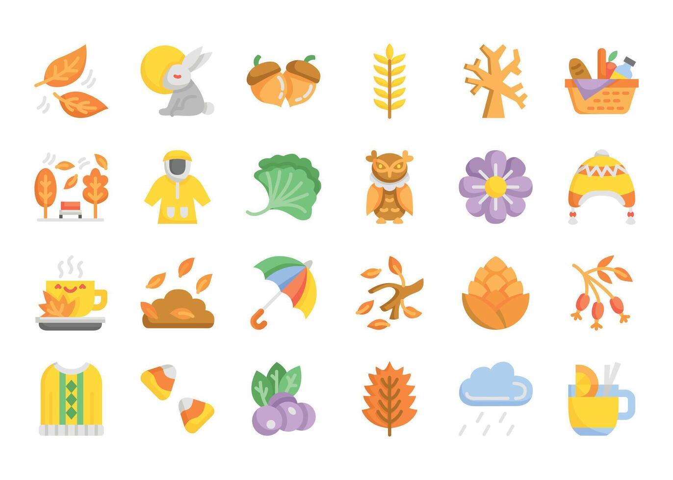 Seasonal autumn icon in flat style. illustration vector