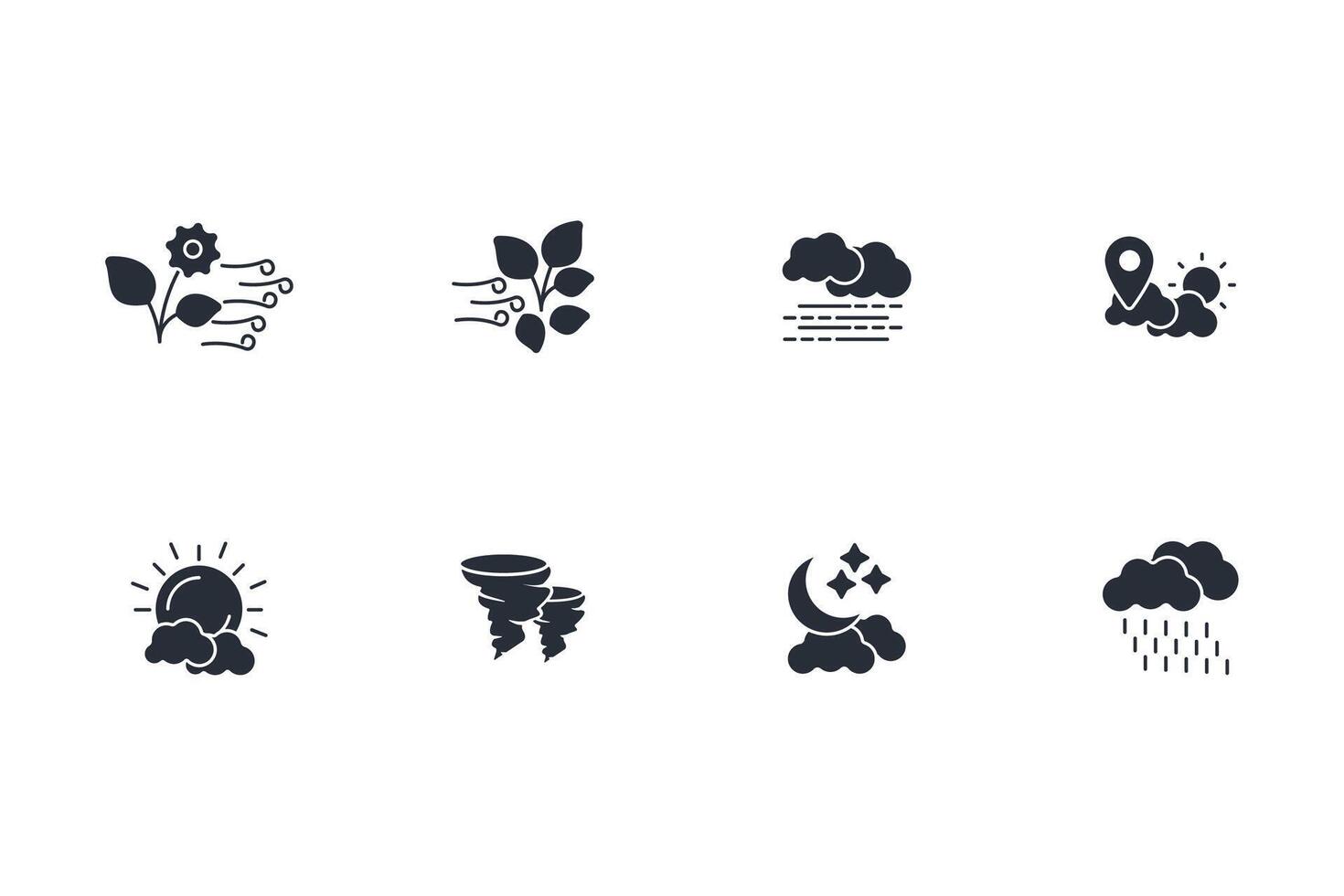 Weather icon set..Editable stroke.linear style sign for use web design,logo.Symbol illustration. vector