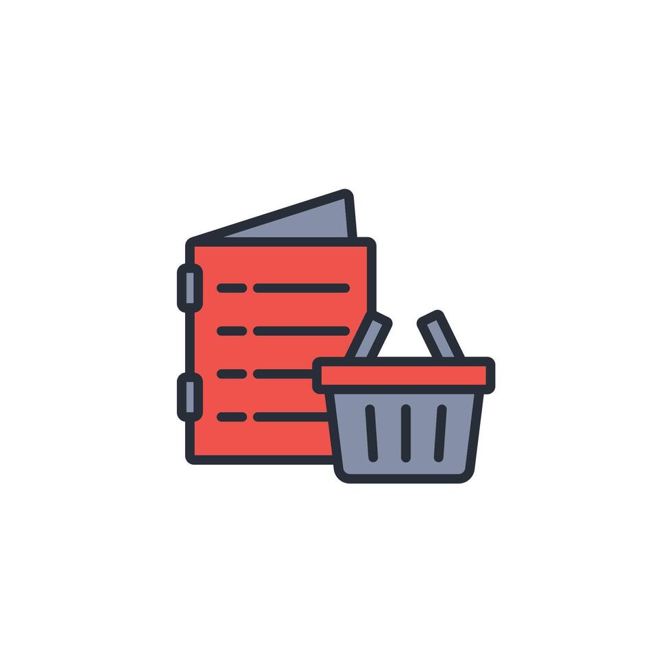 grocery list icon. .Editable stroke.linear style sign for use web design,logo.Symbol illustration. vector