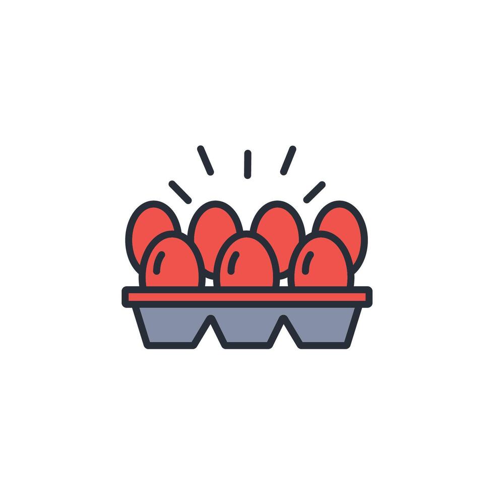 eggs icon. .Editable stroke.linear style sign for use web design,logo.Symbol illustration. vector