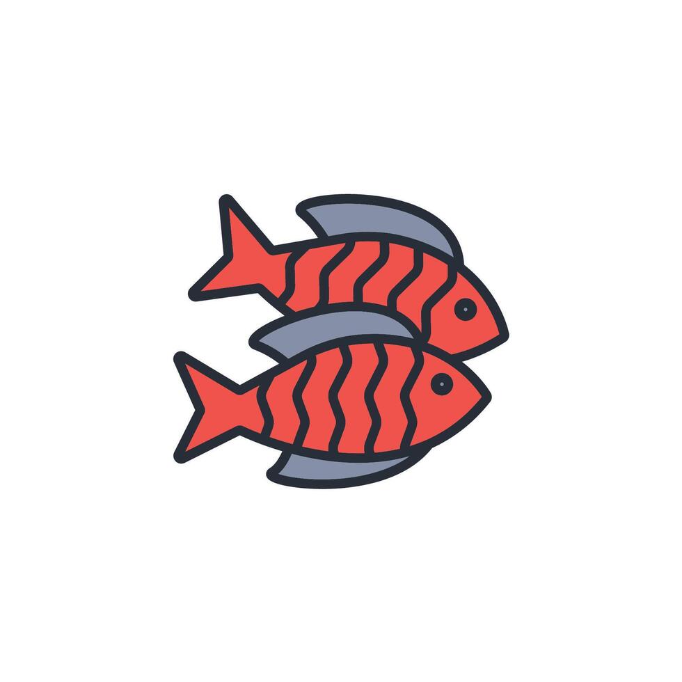 Salmon icon. .Editable stroke.linear style sign for use web design,logo.Symbol illustration. vector