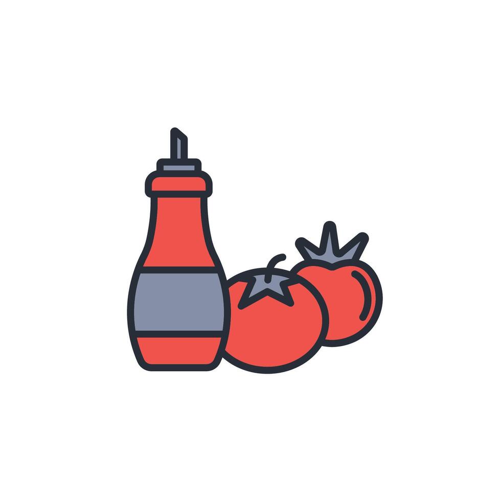tomato sauce icon. .Editable stroke.linear style sign for use web design,logo.Symbol illustration. vector