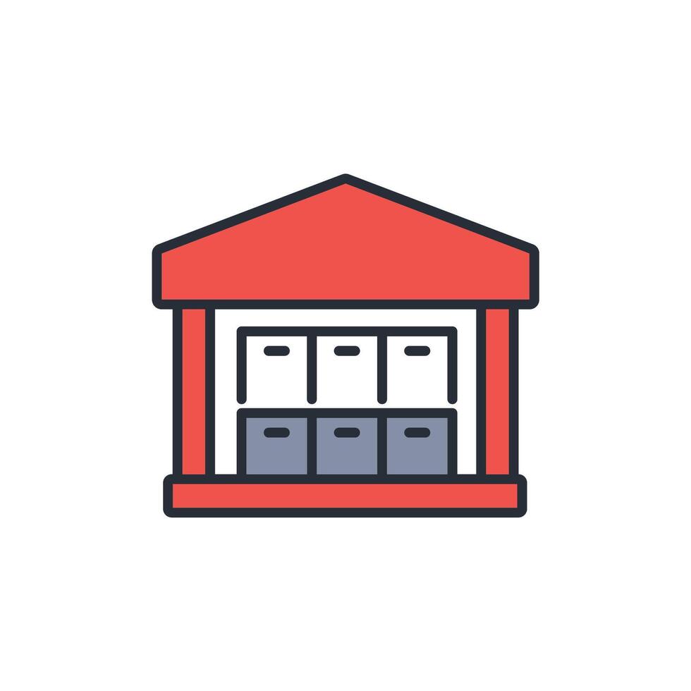 depot icon. .Editable stroke.linear style sign for use web design,logo.Symbol illustration. vector
