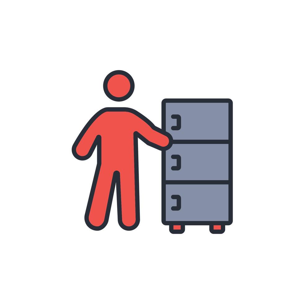 file cabinet icon. .Editable stroke.linear style sign for use web design,logo.Symbol illustration. vector