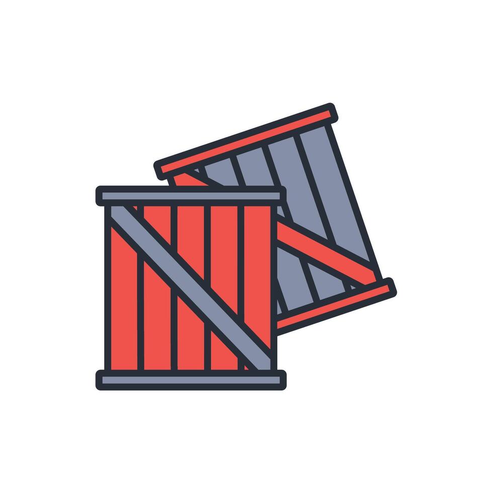 crate icon. .Editable stroke.linear style sign for use web design,logo.Symbol illustration. vector