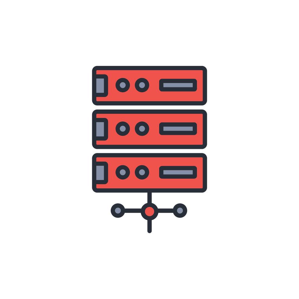 Server icon. .Editable stroke.linear style sign for use web design,logo.Symbol illustration. vector