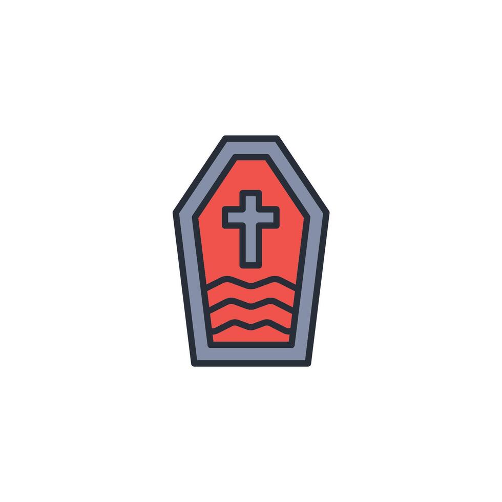 coffin icon. .Editable stroke.linear style sign for use web design,logo.Symbol illustration. vector