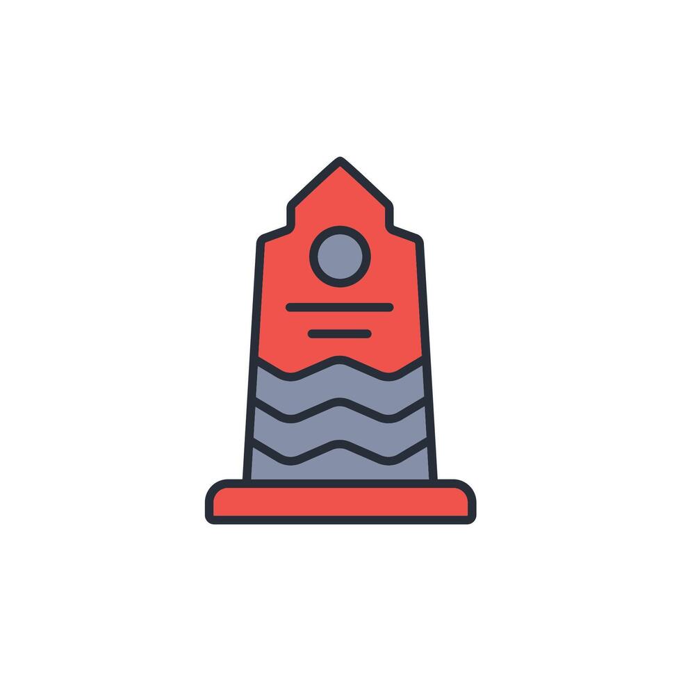 memorial icon. .Editable stroke.linear style sign for use web design,logo.Symbol illustration. vector