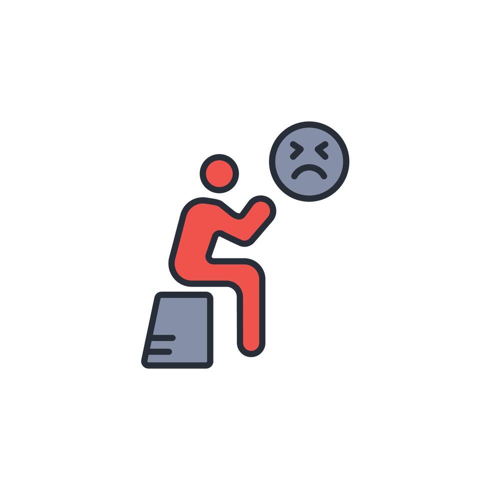 grief icon. .Editable stroke.linear style sign for use web design,logo.Symbol illustration. vector