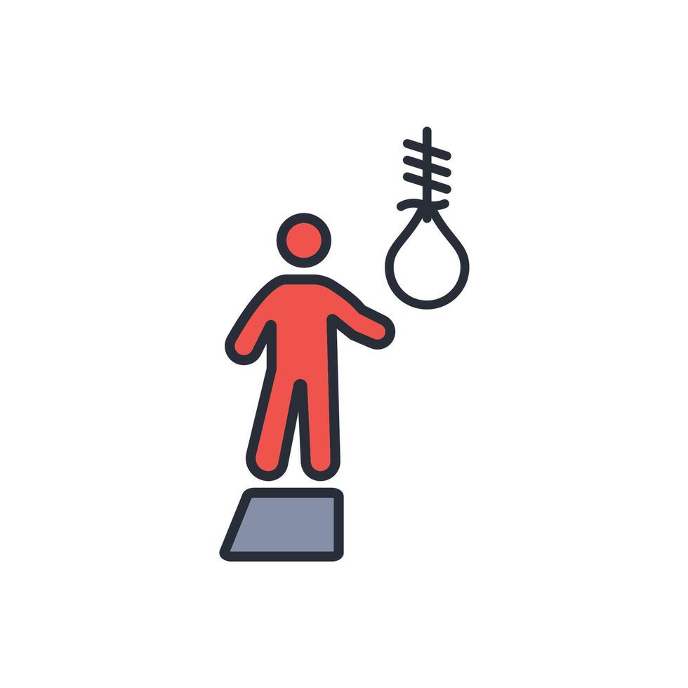 Suicide icon. .Editable stroke.linear style sign for use web design,logo.Symbol illustration. vector