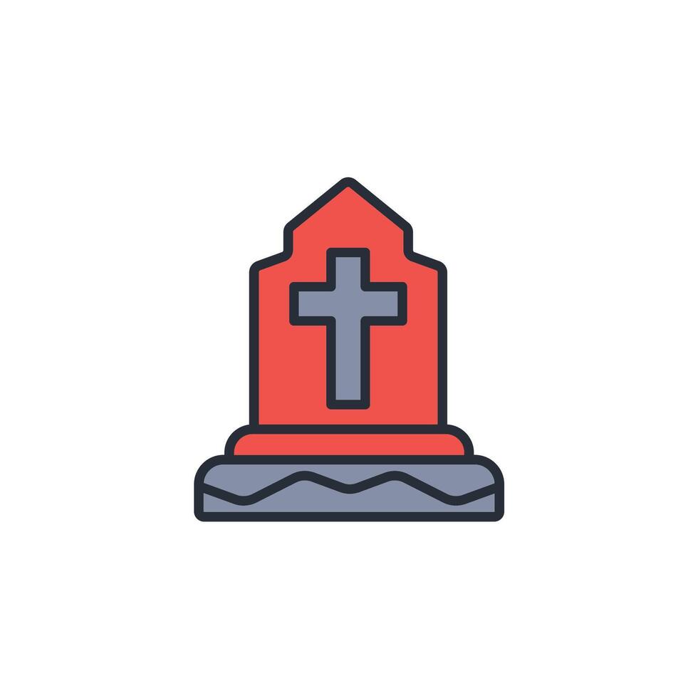 Tombstone icon. .Editable stroke.linear style sign for use web design,logo.Symbol illustration. vector