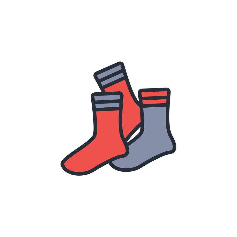 socks icon. .Editable stroke.linear style sign for use web design,logo.Symbol illustration. vector