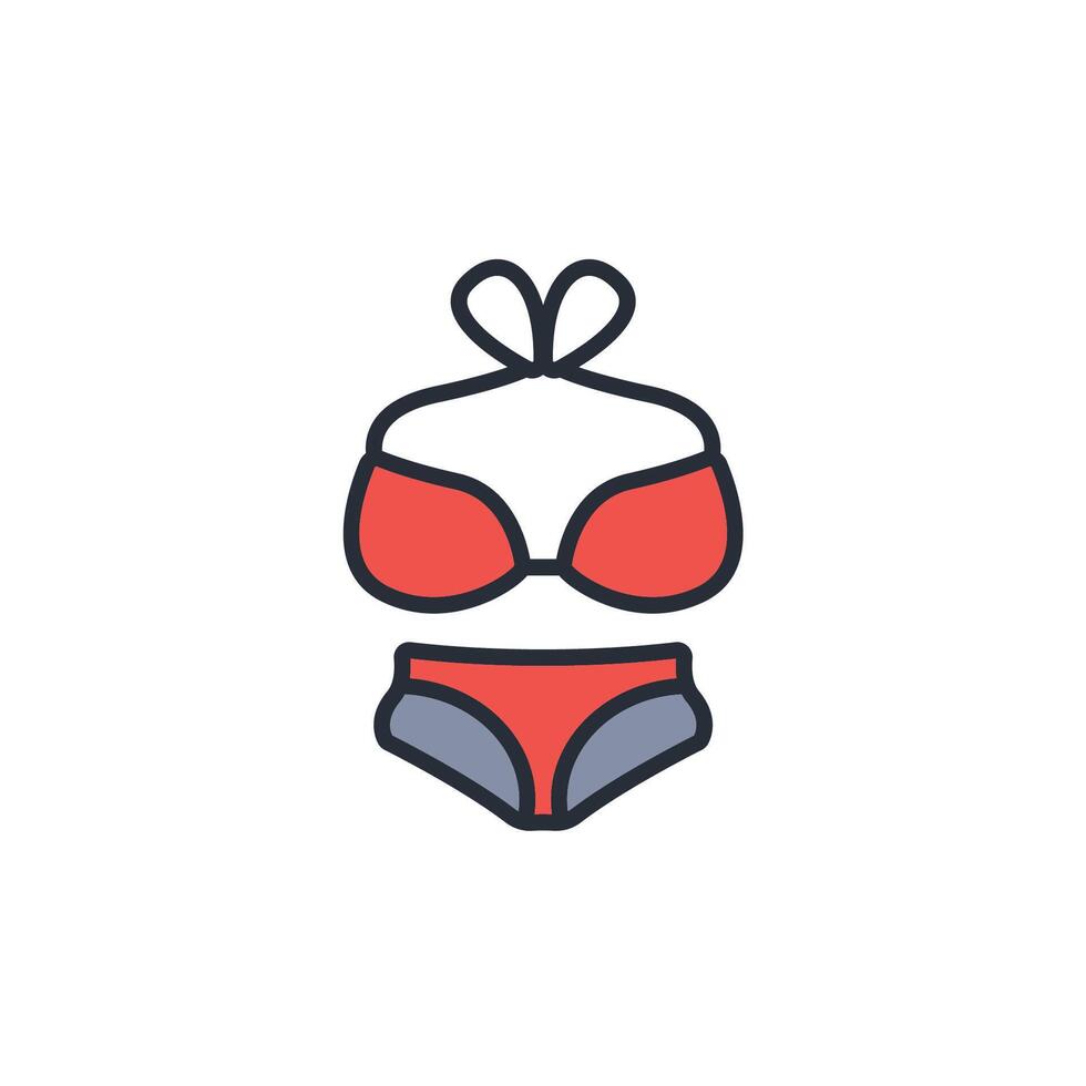 Bikini icon. .Editable stroke.linear style sign for use web design,logo.Symbol illustration. vector