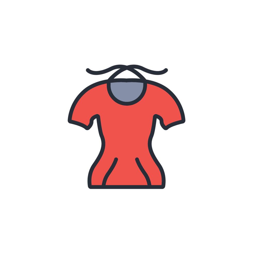 women shirt icon. .Editable stroke.linear style sign for use web design,logo.Symbol illustration. vector