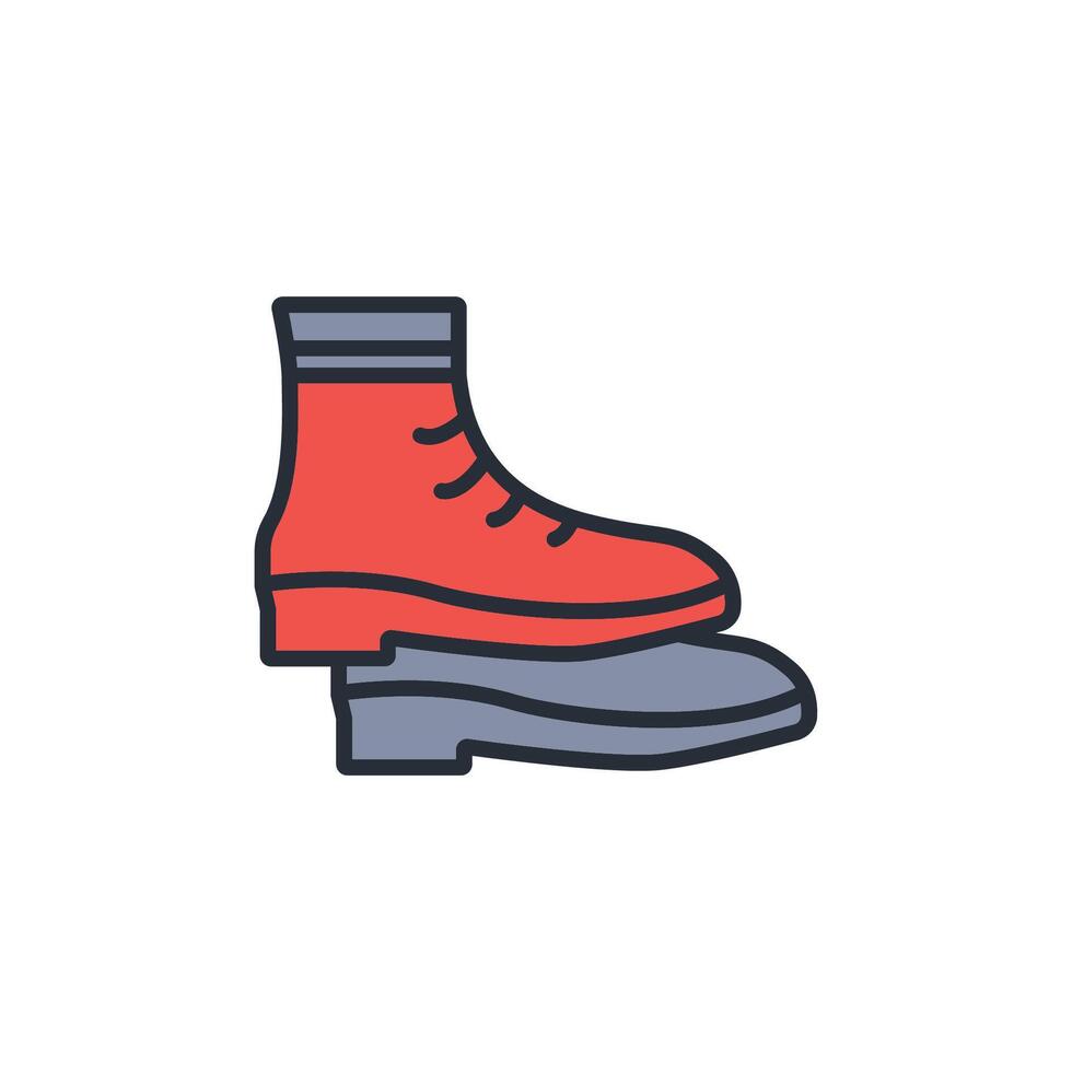 boots icon. .Editable stroke.linear style sign for use web design,logo.Symbol illustration. vector