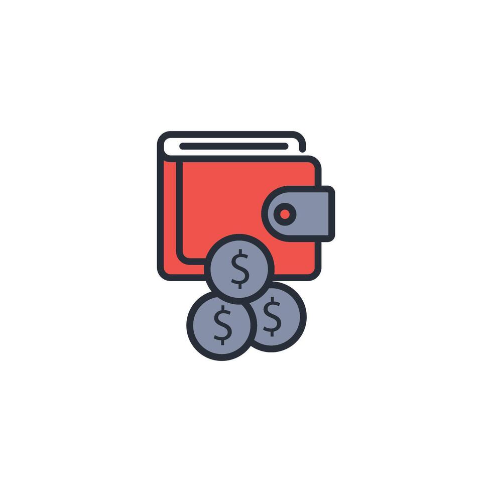 wallet icon. .Editable stroke.linear style sign for use web design,logo.Symbol illustration. vector