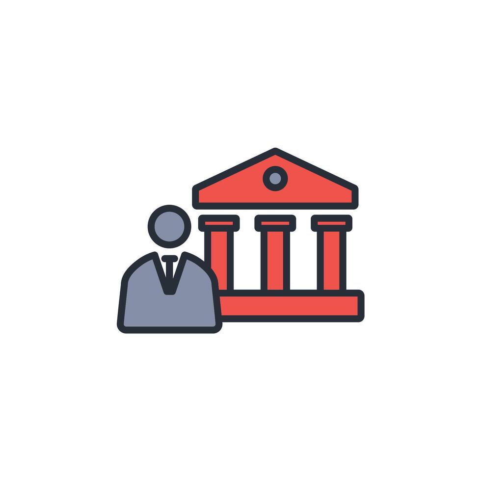banker icon. .Editable stroke.linear style sign for use web design,logo.Symbol illustration. vector