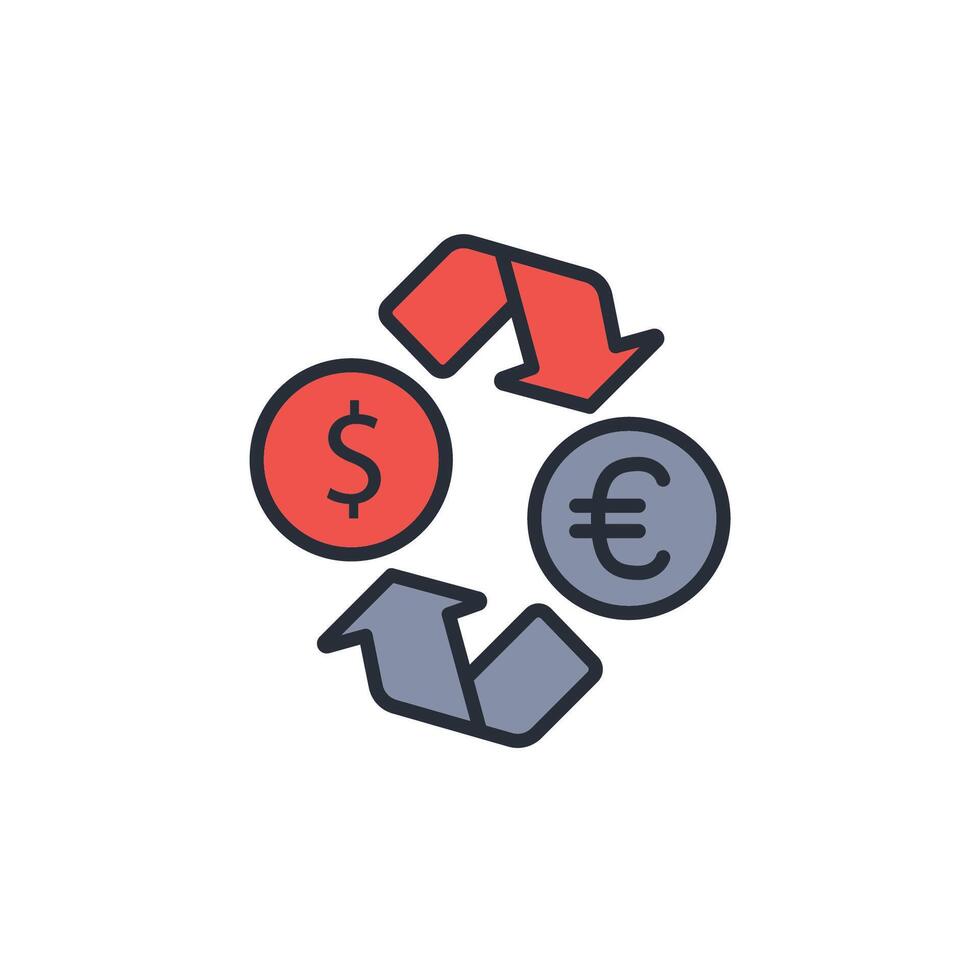 Currency exchange icon. .Editable stroke.linear style sign for use web design,logo.Symbol illustration. vector
