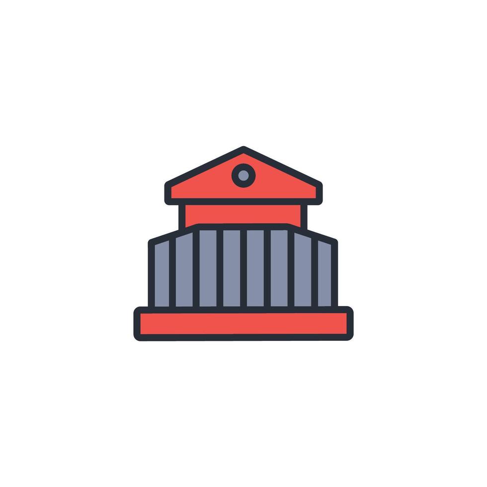 institution icon. .Editable stroke.linear style sign for use web design,logo.Symbol illustration. vector