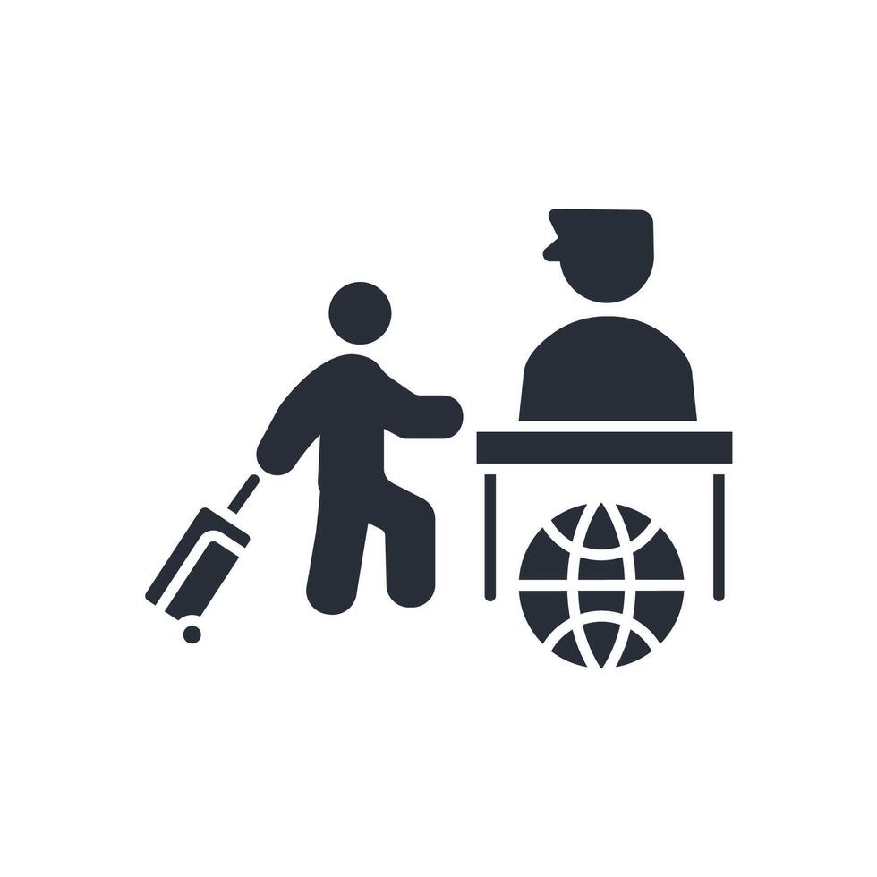 border control icon. .Editable stroke.linear style sign for use web design,logo.Symbol illustration. vector