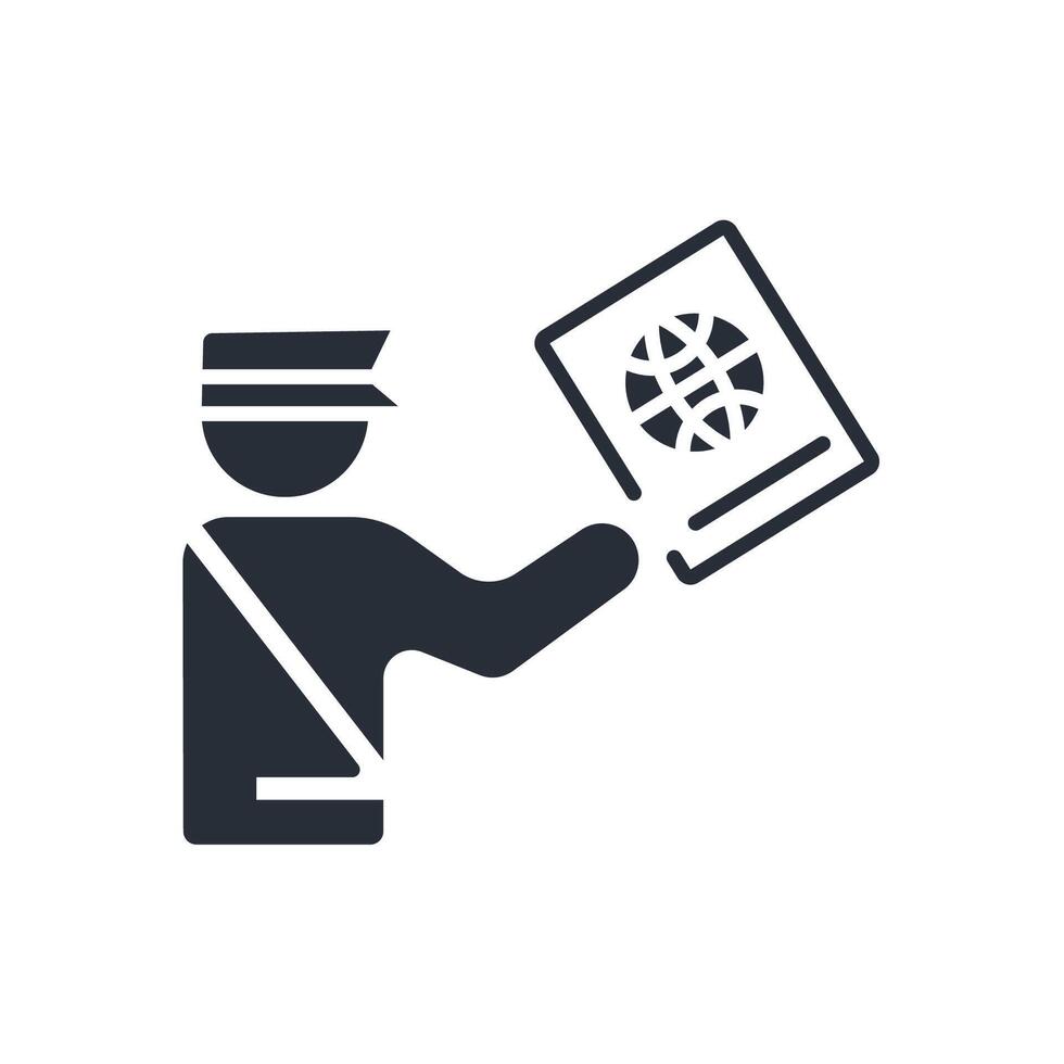 Customs officer icon. .Editable stroke.linear style sign for use web design,logo.Symbol illustration. vector
