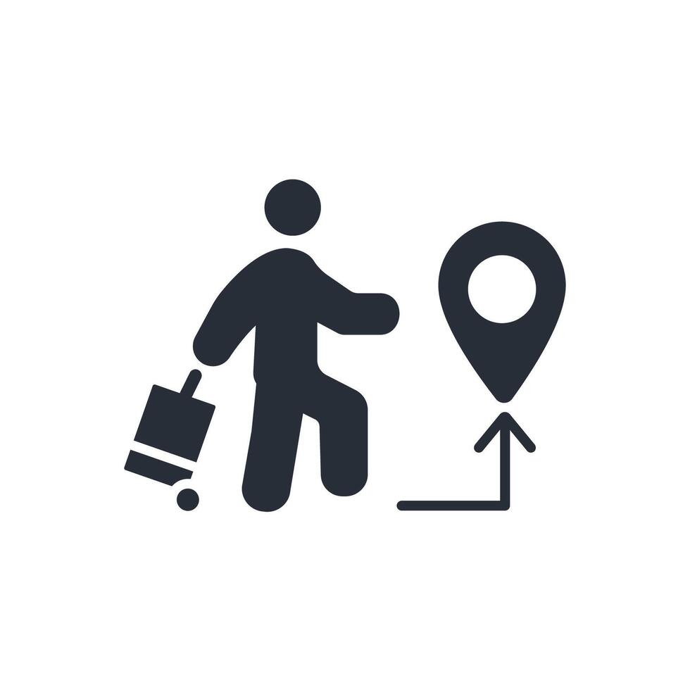 emigration icon. .Editable stroke.linear style sign for use web design,logo.Symbol illustration. vector