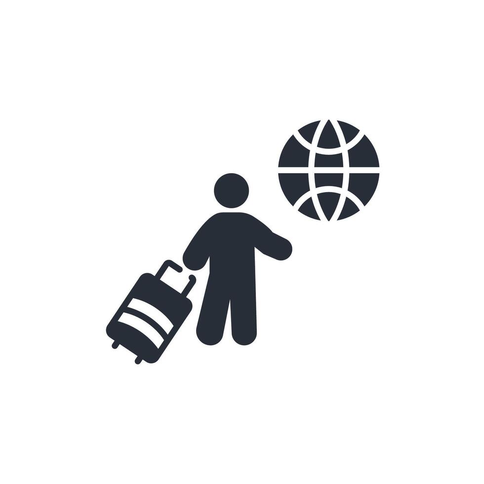 migrant icon. .Editable stroke.linear style sign for use web design,logo.Symbol illustration. vector